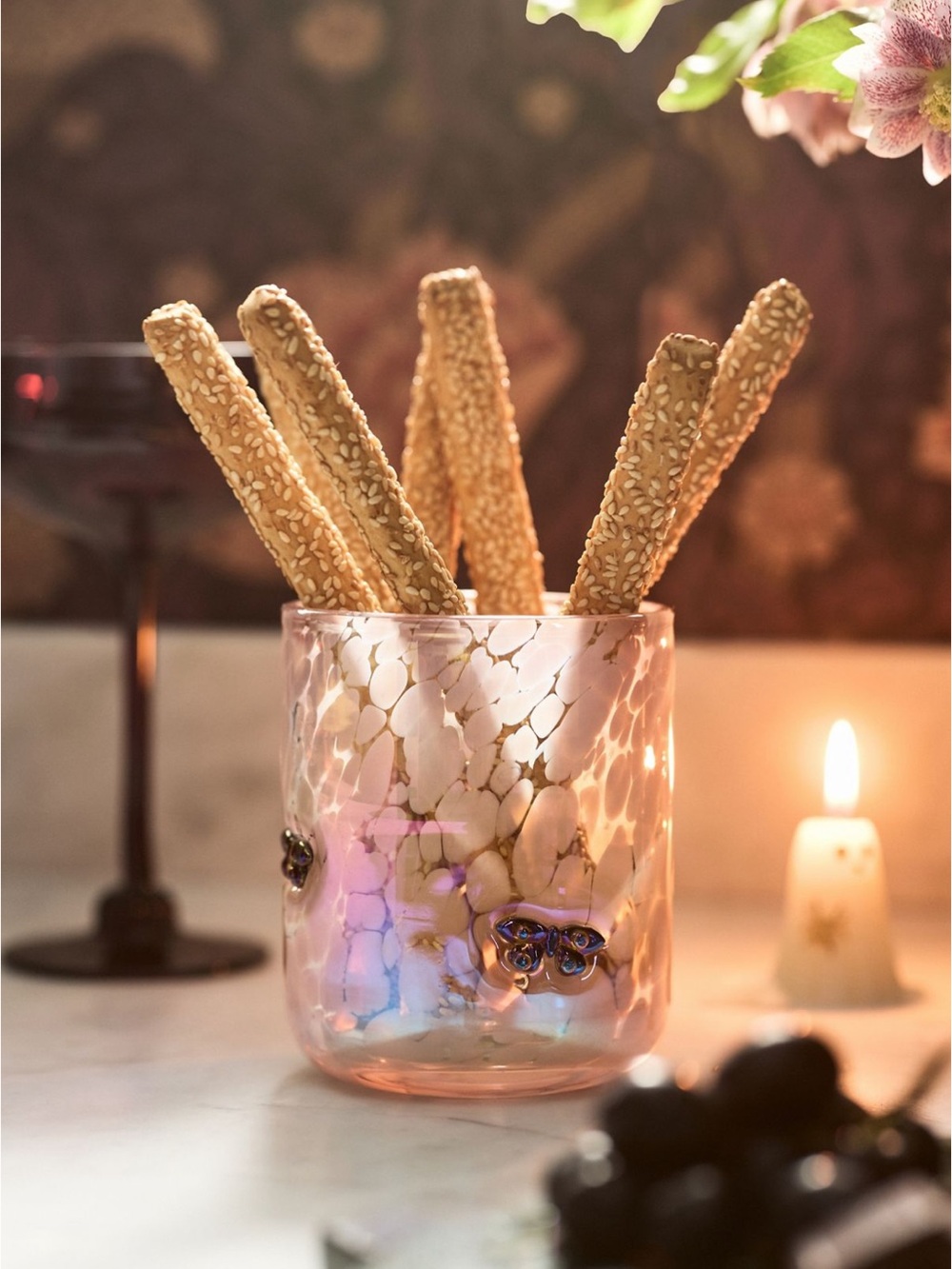 Iridescent Pink Decorative Glass Tumbler for Parties Icon glass